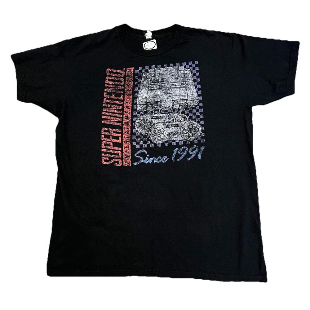 Super Nintendo T-shirt Black Size XL